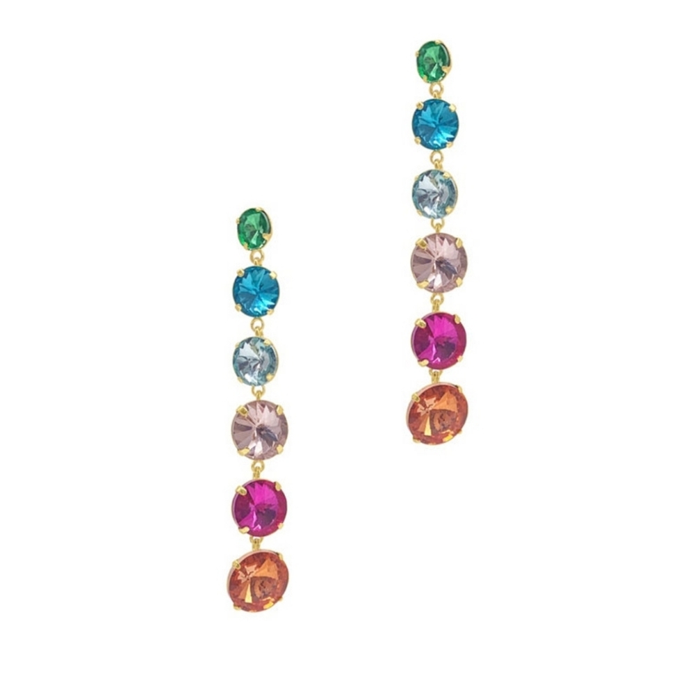Adornia, Vibrant Multicolor Drop Earrings, NWT